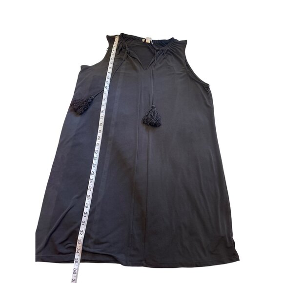 💖Michael Kors Black Sleeveless Tassel Tie Dress XL Womens Casual Wear - Picture 6 of 6